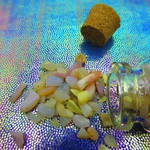 Pink Opal Gemstone Chips In A Bottle Embellishments Natural Semi Precious